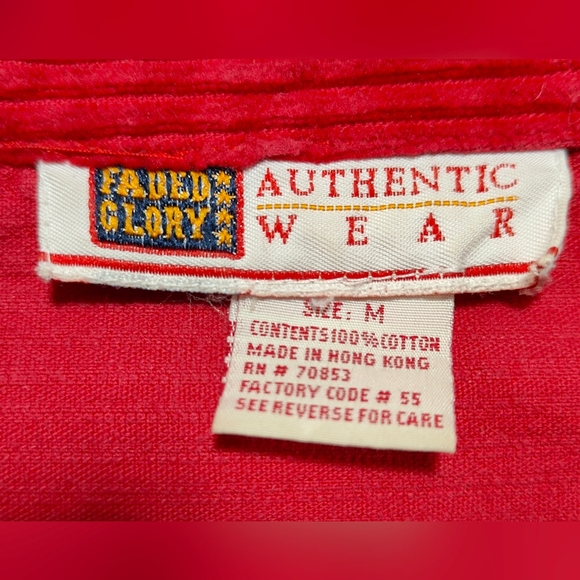 Women's Faded Glory Red Wide-Whale Corduroy Shirt Jacket Shacket Blazer, M - Picture 4 of 4